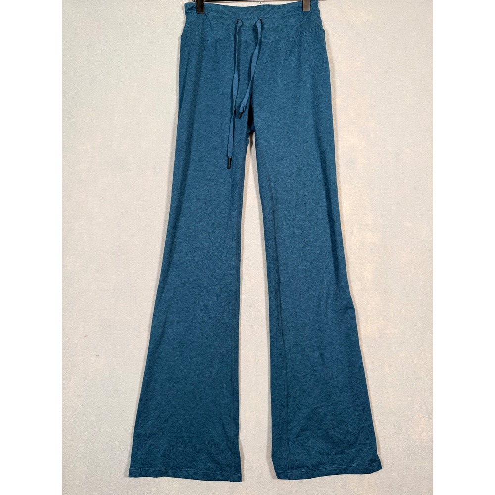 Gaiam Womens Teal Heathered Wide Leg Yoga Pants Drawstring Activewear Loungewear